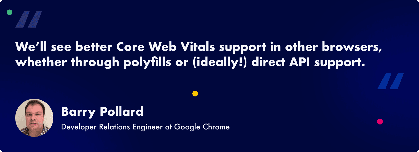 2025 Web Performance  Trends: cross-browser CWV support - 2025 Web Performance  Trends: INP - quote by Barry Pollard