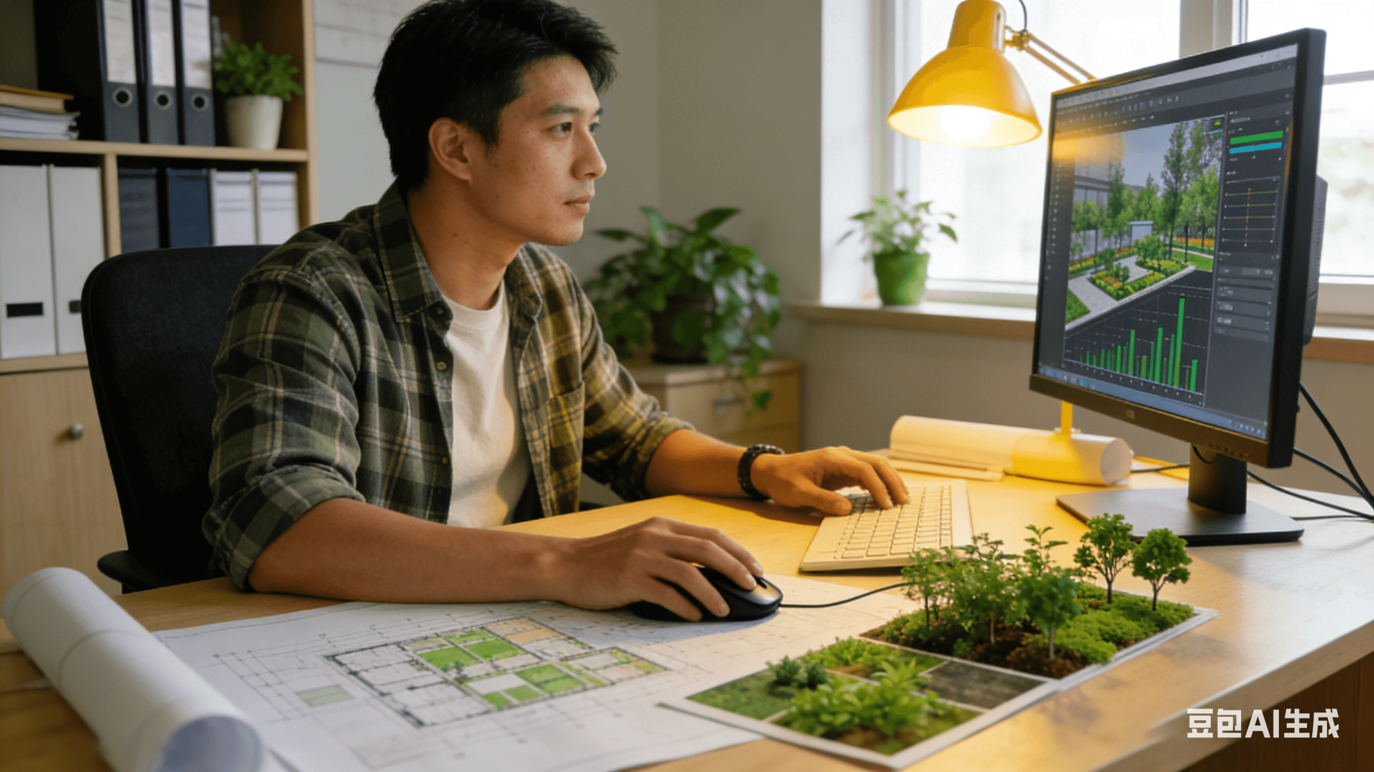 室內設計團隊於辦公室討論地板工程方案，展示商業地毯及木地板設計，提供專業地面裝修與運動場地工程規劃服務。