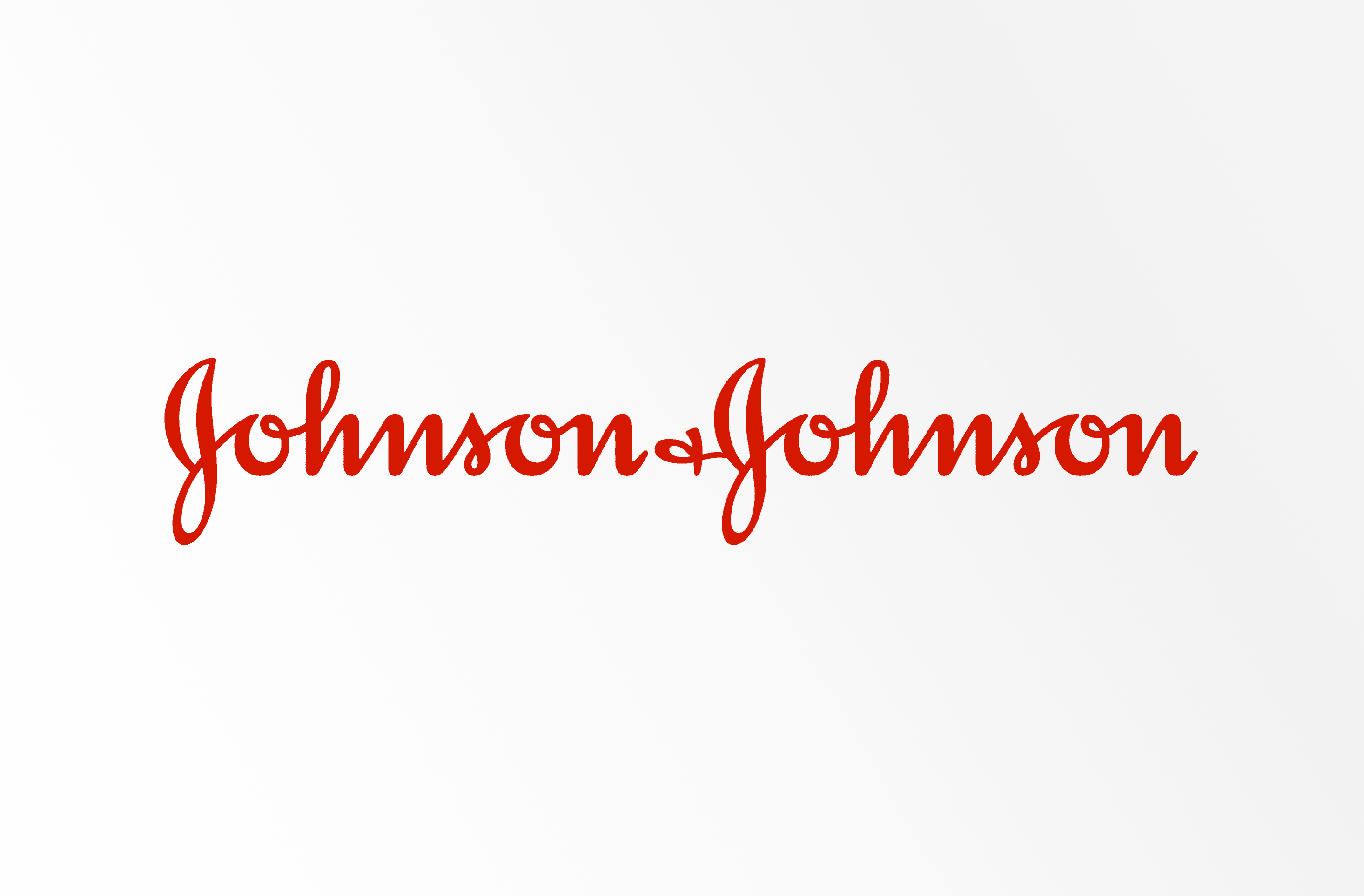 Johnson and Johnson logo in white with a red background