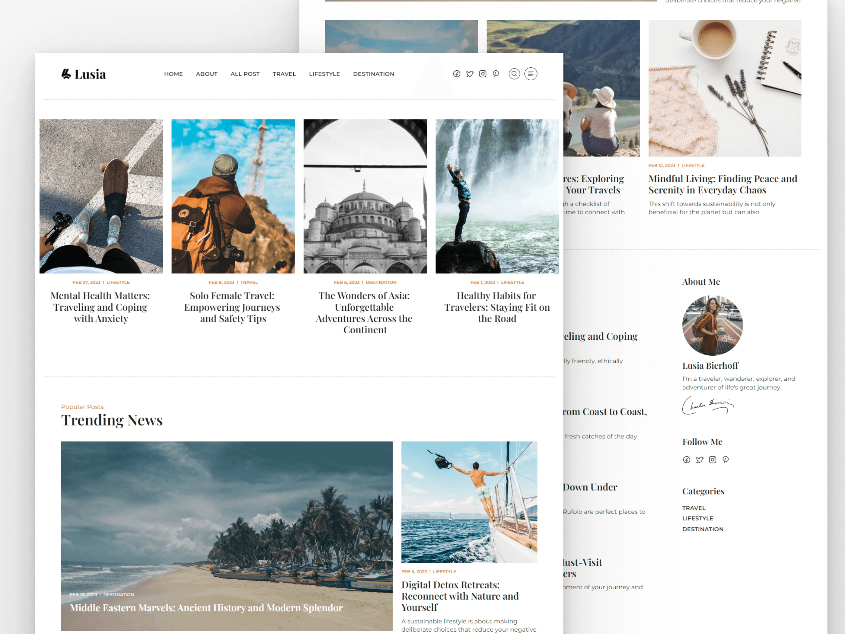 Top 9 Blog Website Templates - Lusia