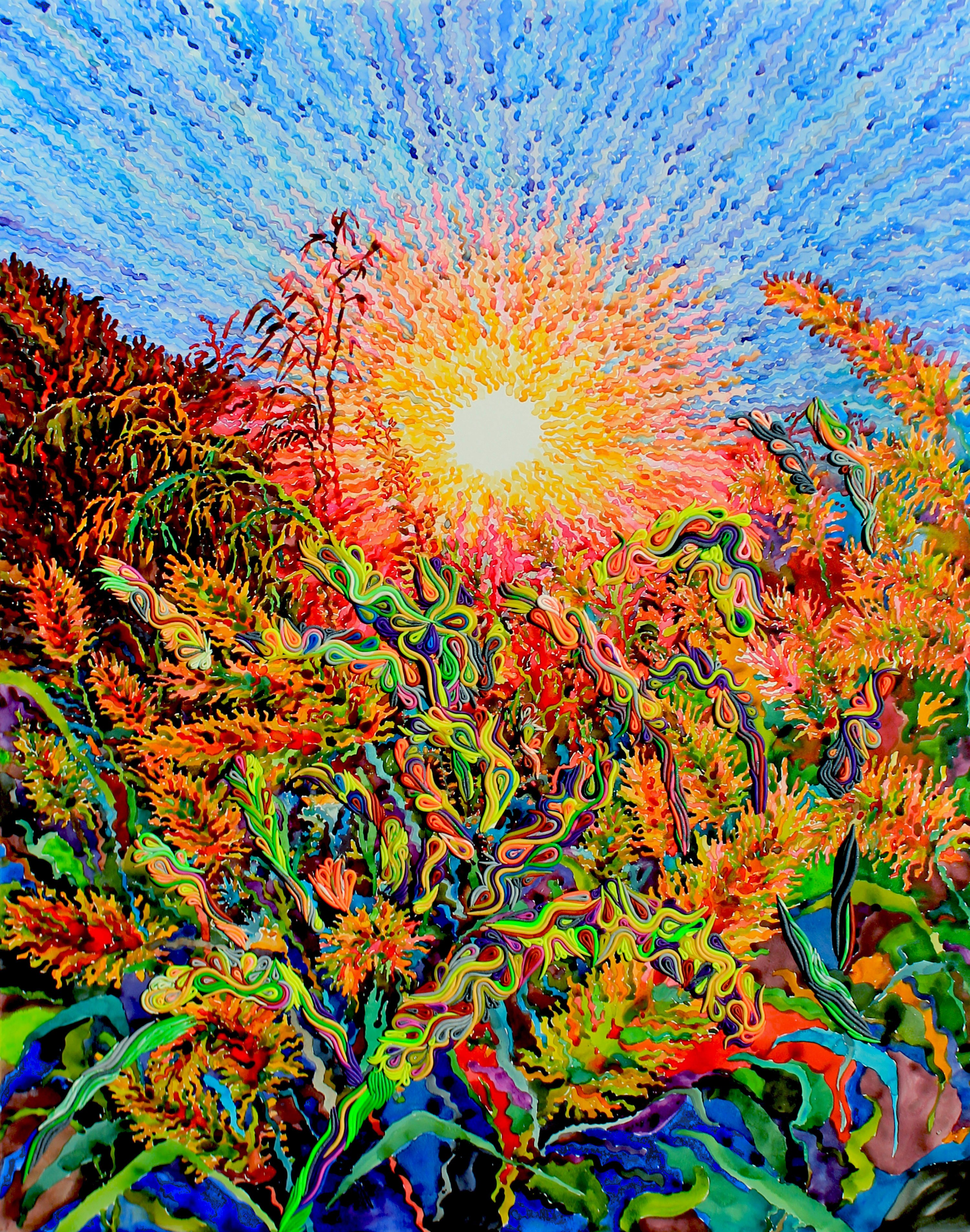 Couch Grass, Watercolour on Paper and Canvas