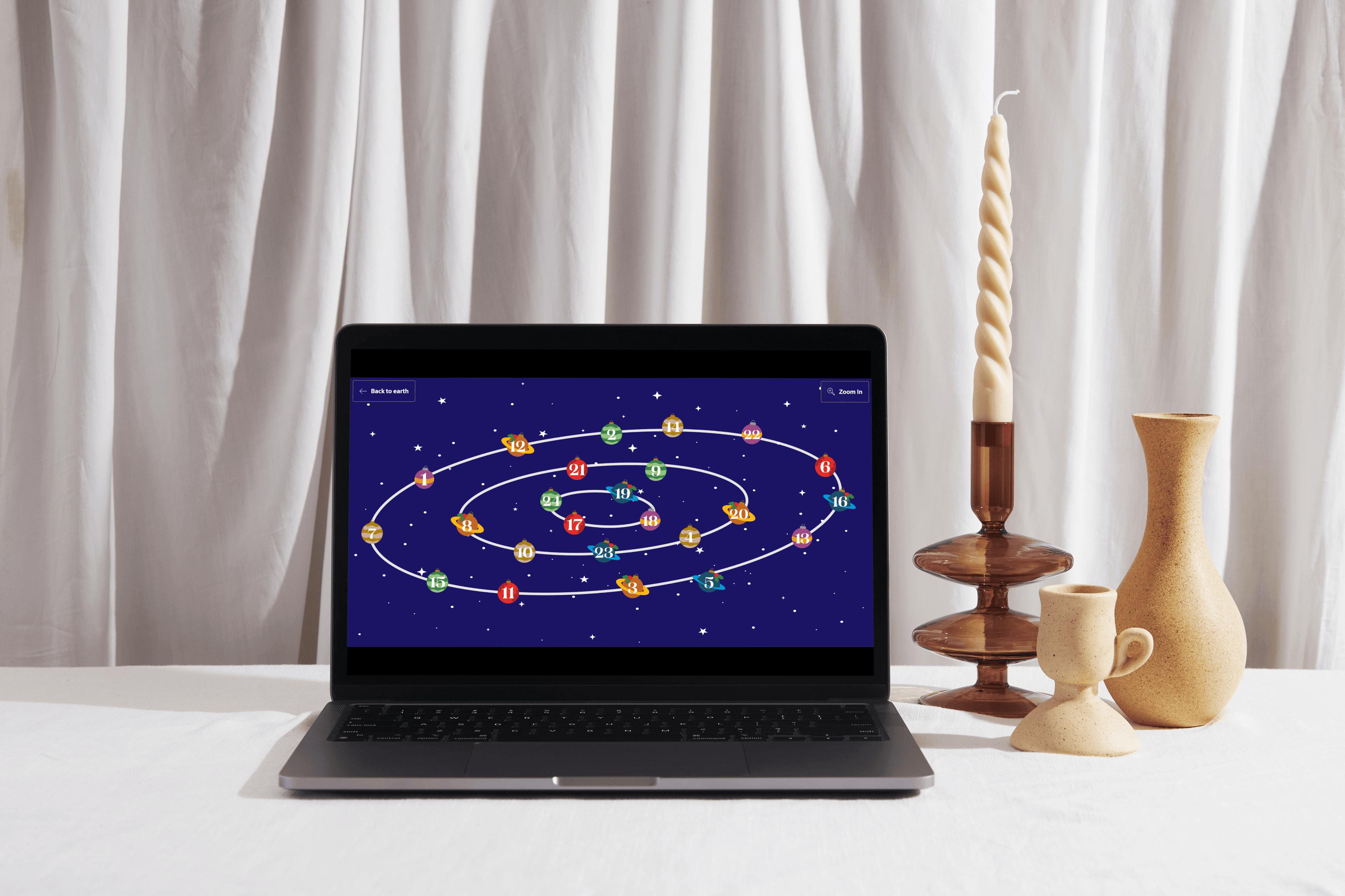 Advent calender on a laptop