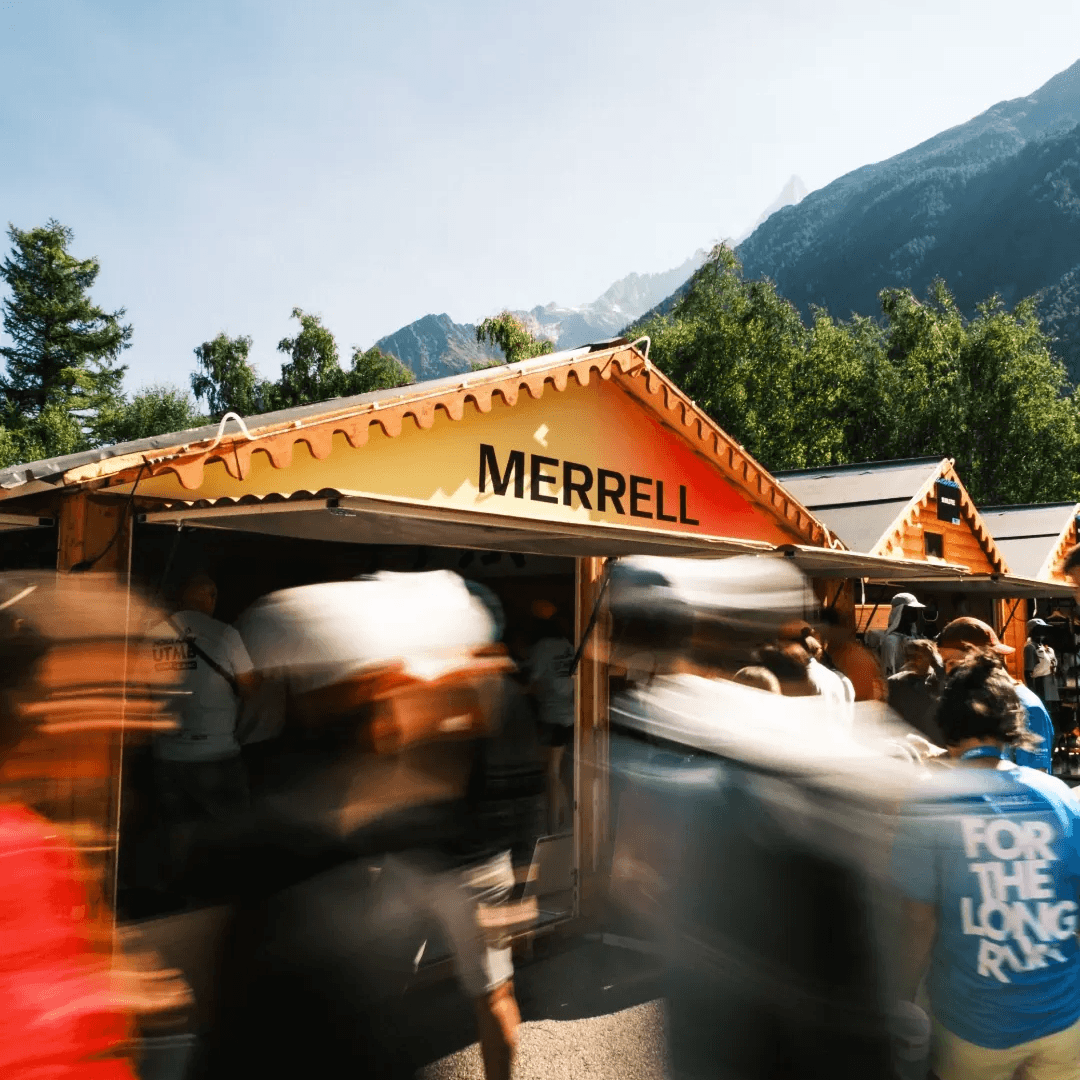 Vignette photo stand chalet Merrell effet
