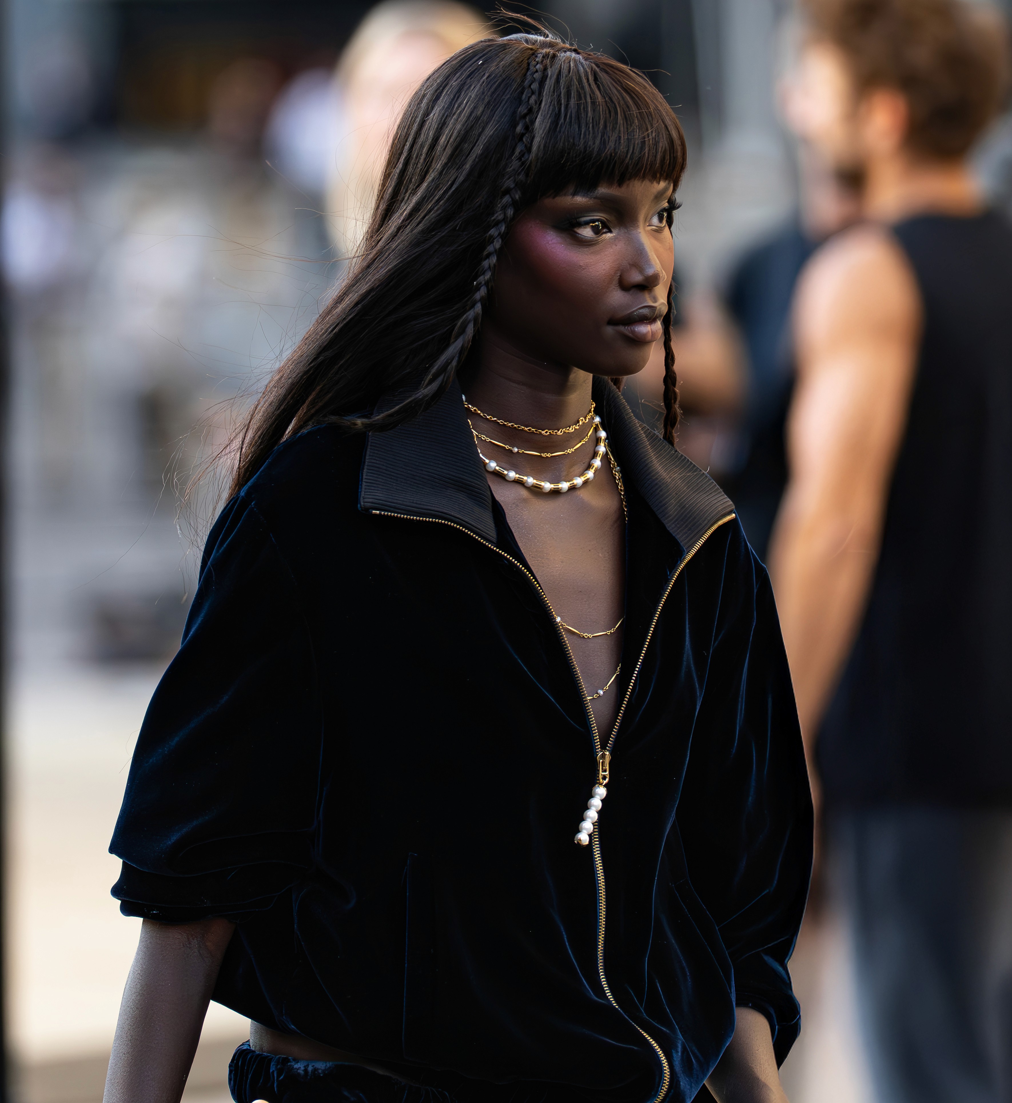 Anok Yai at the Louis Vuitton Men's Spring-Summer 2026 show at Paris Fashion Week.
