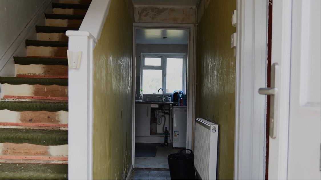 Hallway strip out and preparation works during full house refurbishment in Kent