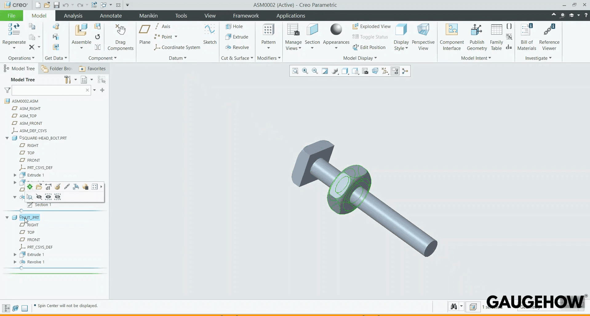 Creo assembly interface