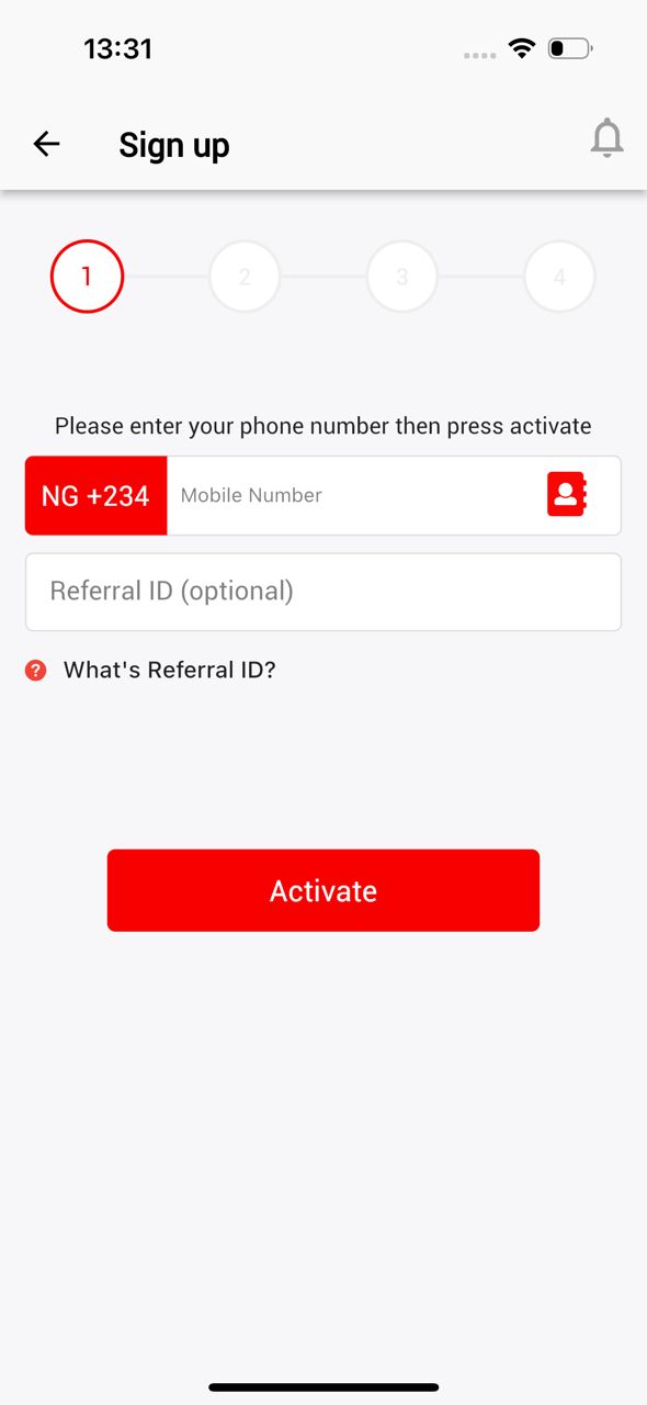 Existing UBA sign-in screen