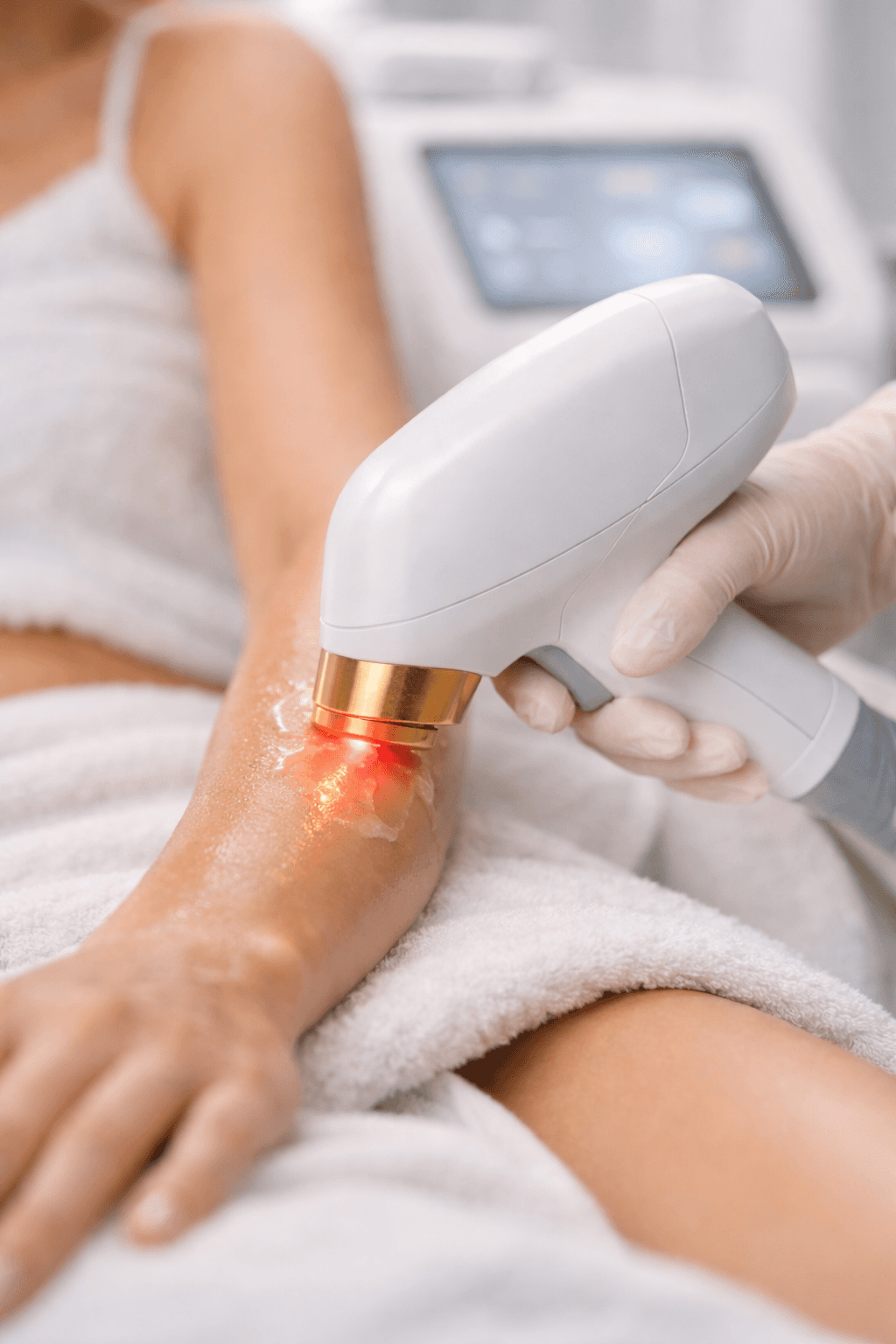 girl undergoing laser hair removal