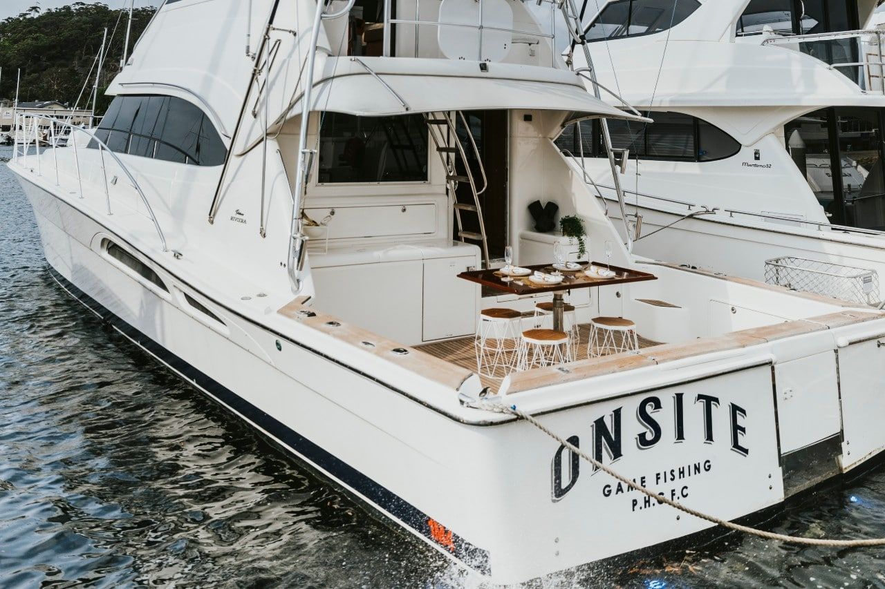 Luxury yacht at dock