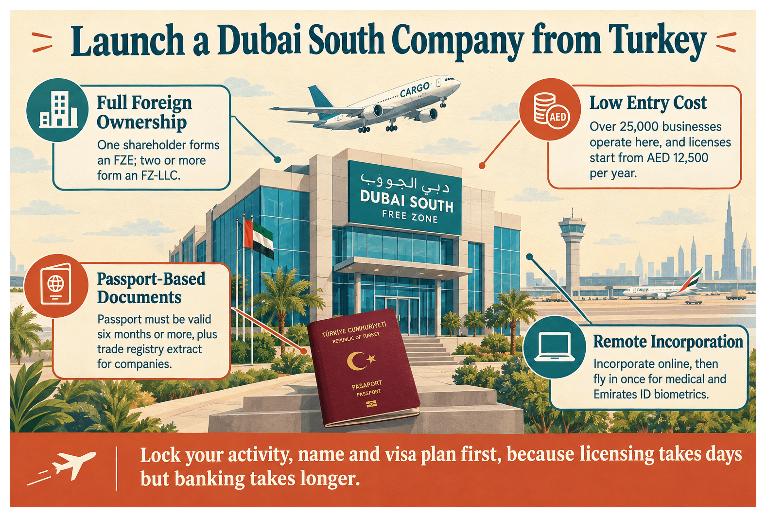Infographic: How to Set Up a Company in Dubai South as a Turkish National