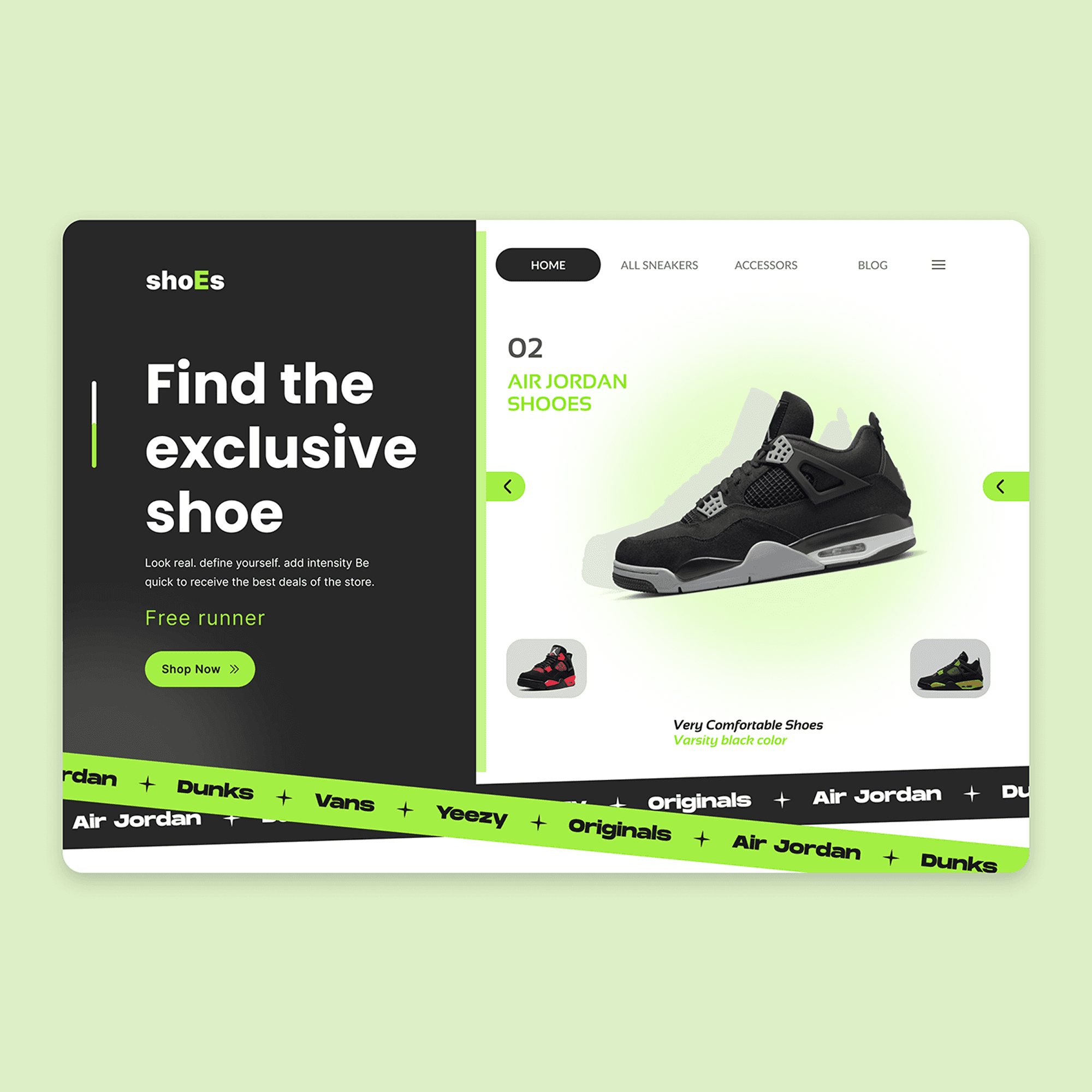 Shoes Website Design