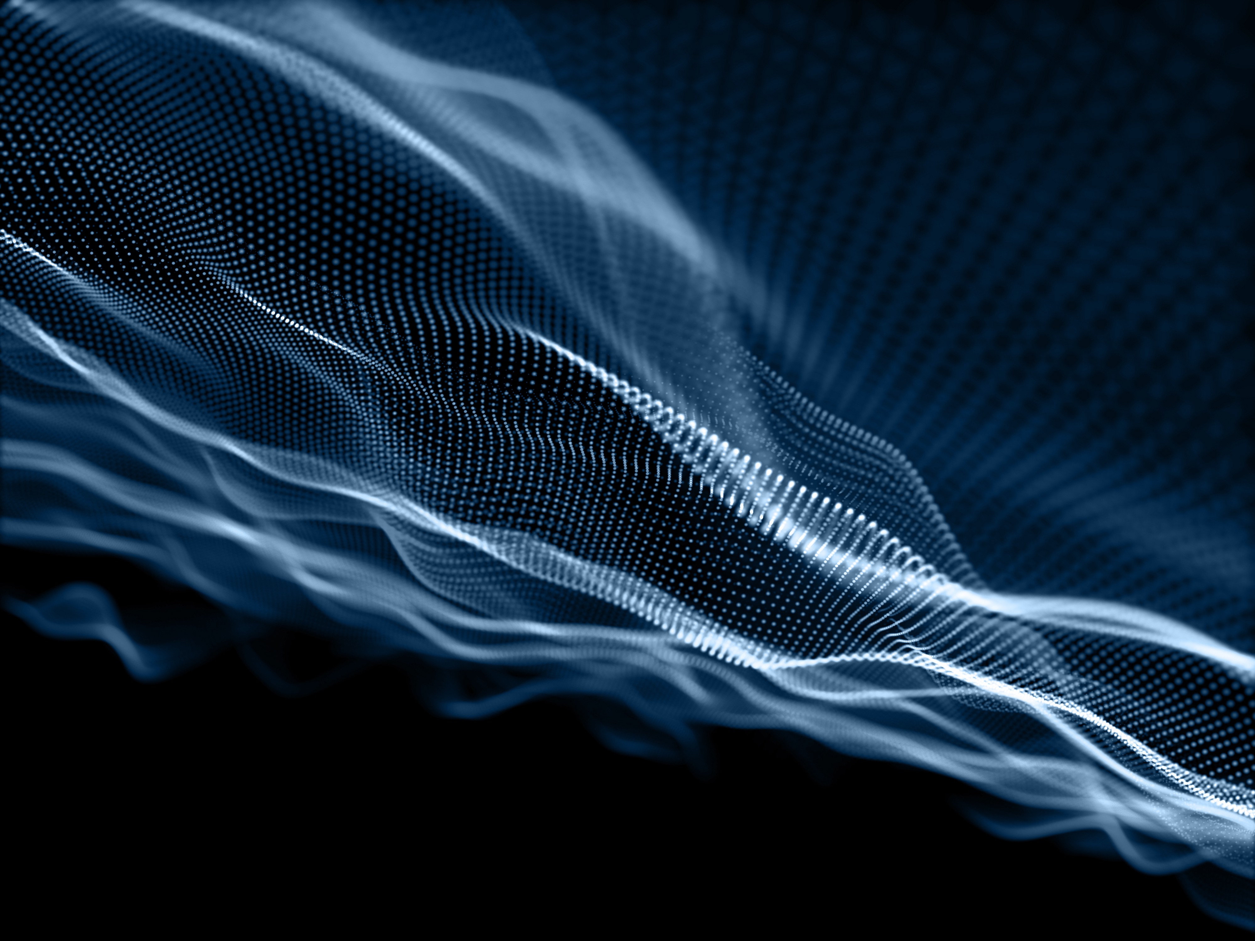 Close-up of a blue microscopic structure resembling a virus with detailed surface textures.