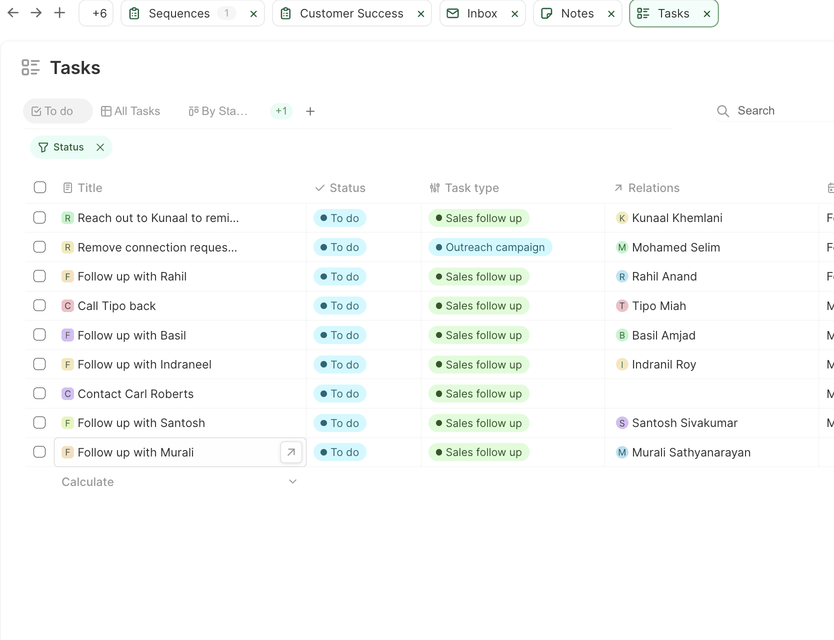 Dalil AI task management system included in the CRM