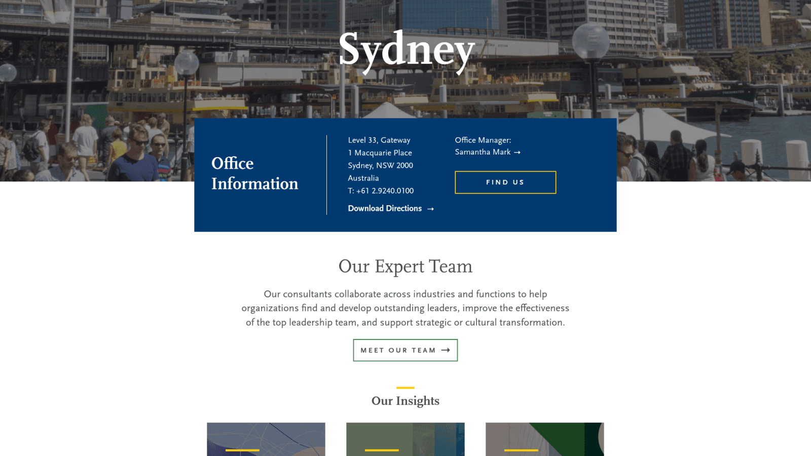Spencer Stuart Sydney office page