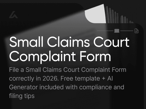 Small Claims Court Complaint Form