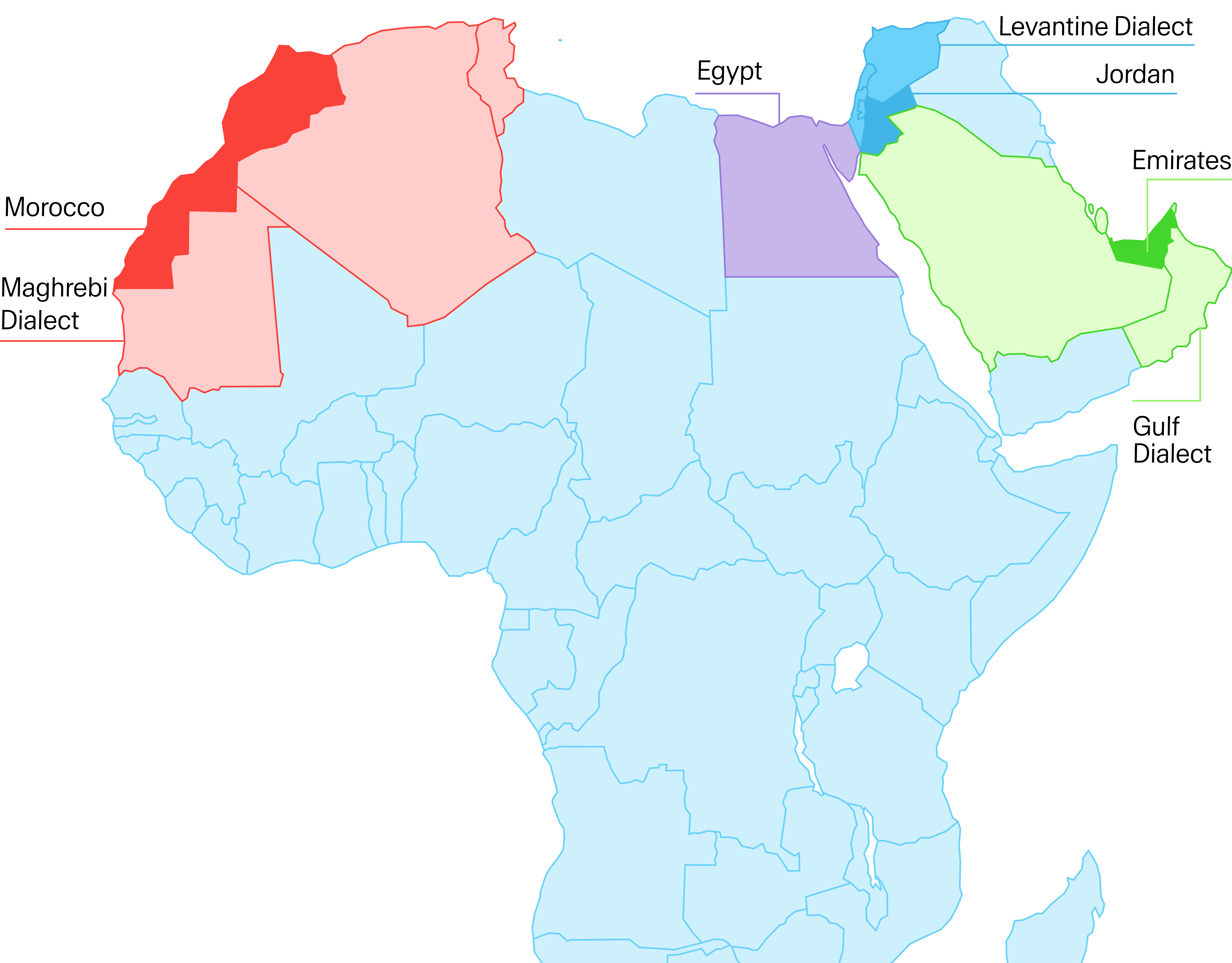 Distribution of dialects in JEEM: Jordan (Levantine) — 606 images  Emirates (Gulf) — 150 images  Egypt (Egyptian) — 863 images  Morocco (Maghrebi) — 577 images