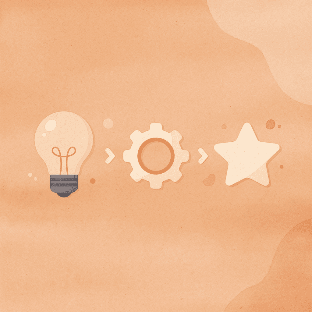 Three icons showing progression from analysis to implementation to results - Technical SEO Agencies