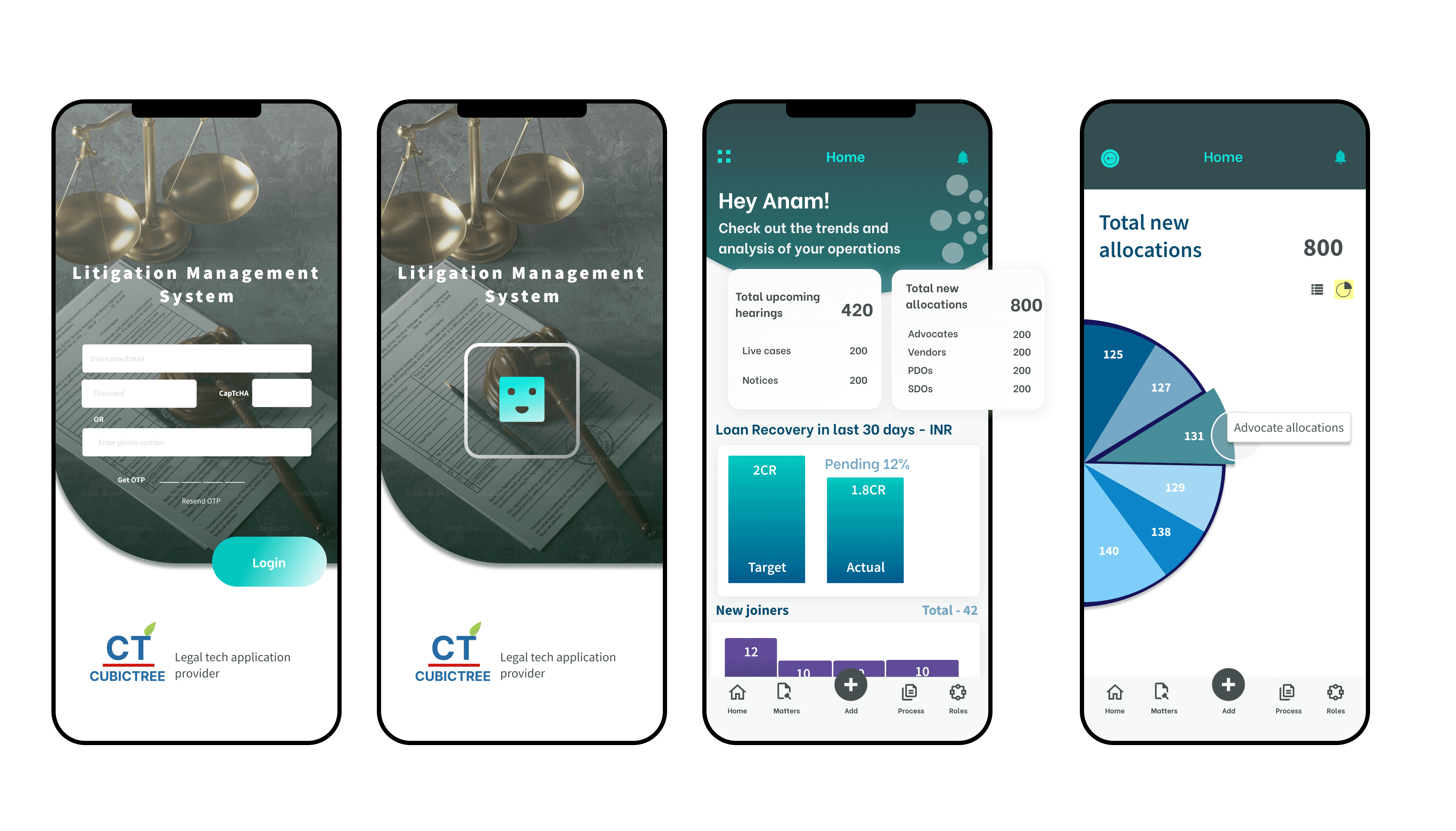 Tablet showing Bloomy UI