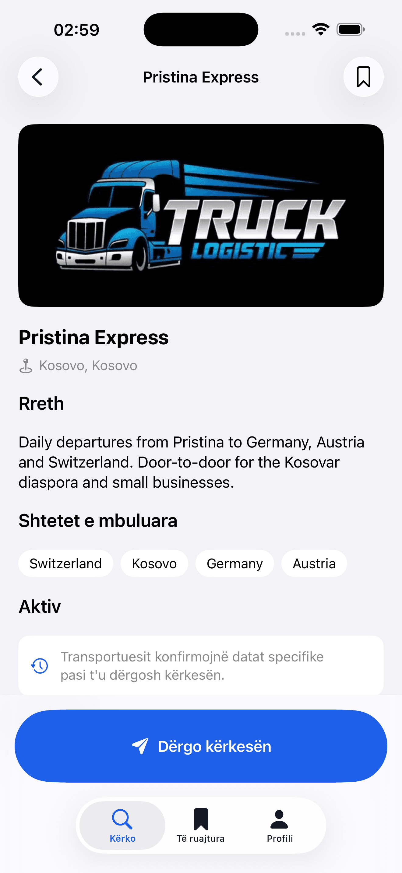 Transport nga Kosova për Evrope