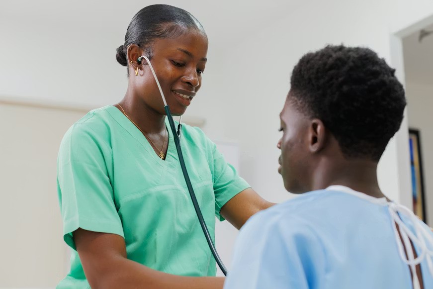 A Nurse checking a patient