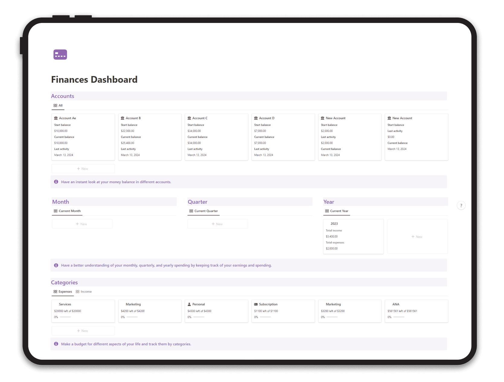 Screenshot of Notion template recipe