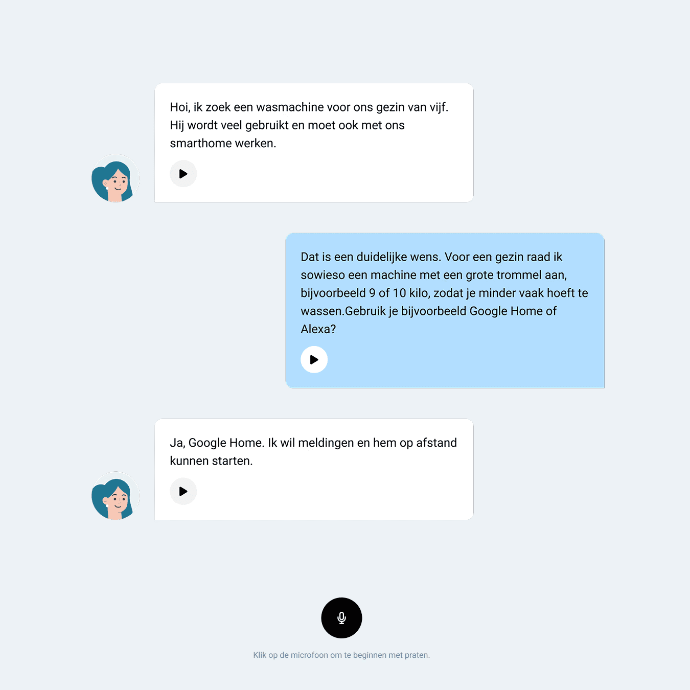 AI-chatbot gesprek in OFED omgeving over een klantgesprek