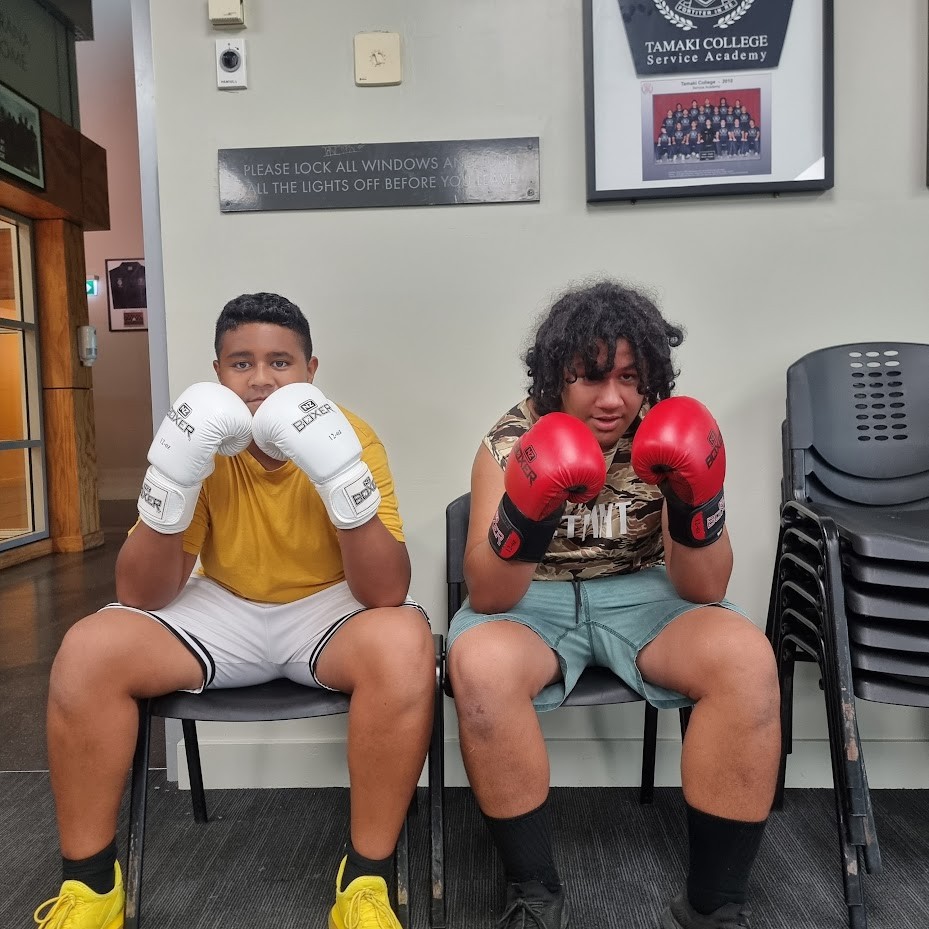 Two Kids with Boxing Pose
