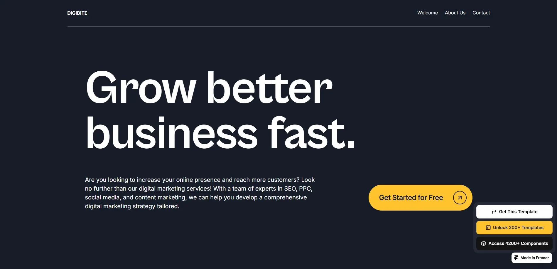 DigiBite modern digital agency template