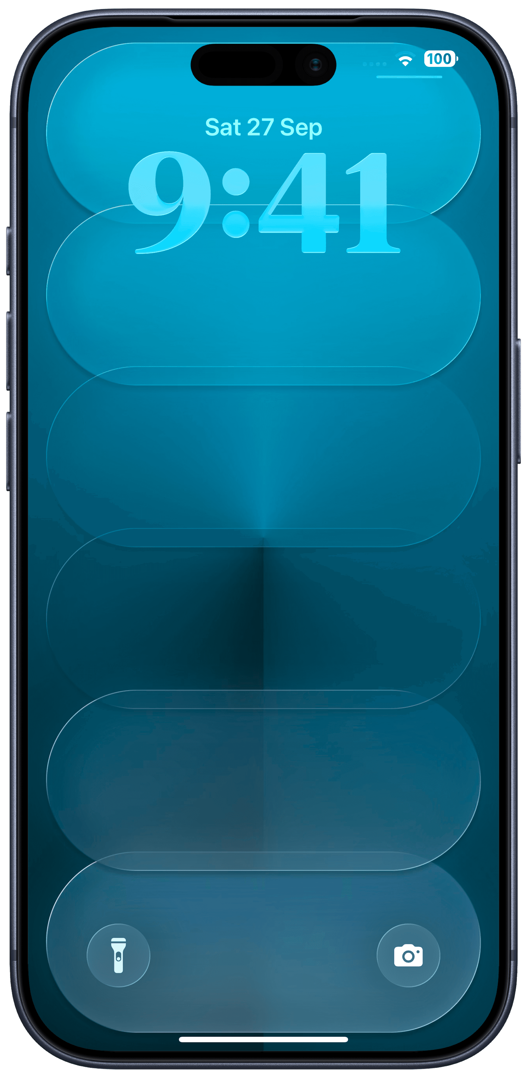 iPhone with wallpaper from GlassyShapes