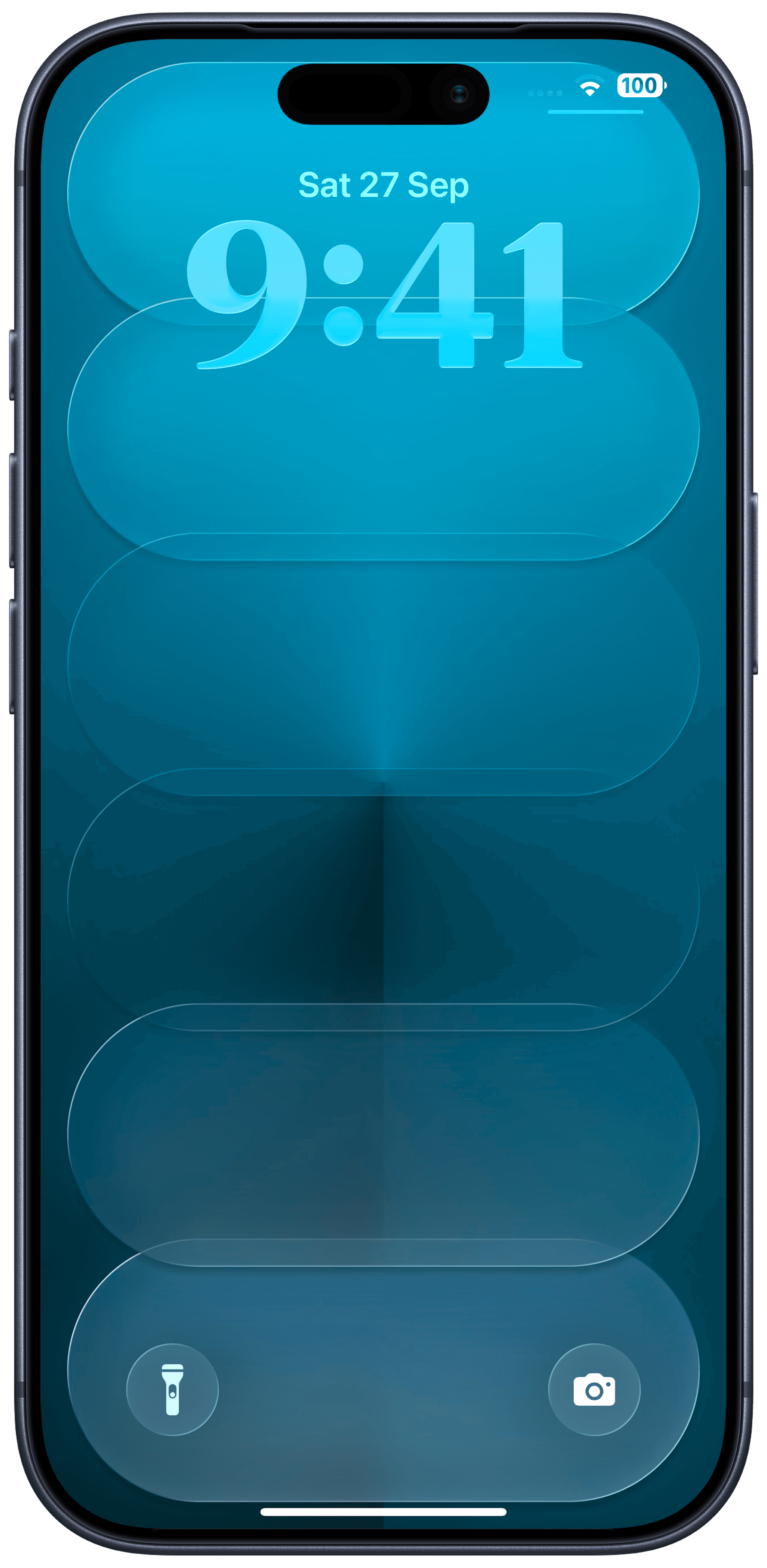 iPhone with wallpaper from GlassyShapes