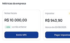 Tela exibindo dois valores em moeda corrente com opções para confirmar ou continuar, rotulados como "Total" e "Subtotal".