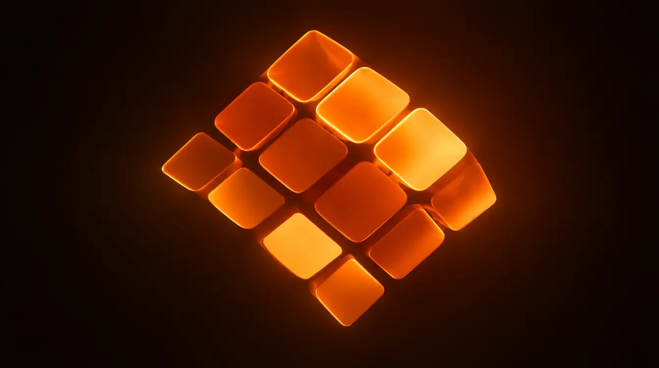 Abstract grid of app icons representing a digital product ecosystem