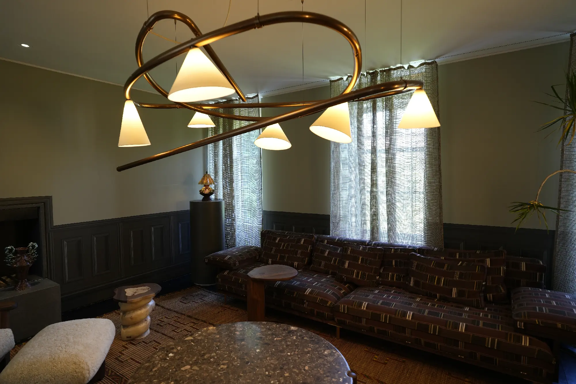 Interior refresh of a residence with modern lighting.