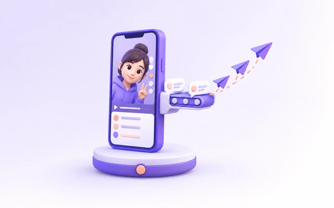 Illustrated product launch calendar with shop items and customer messages.