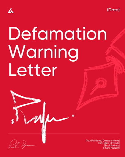 Defamation Warning Letter