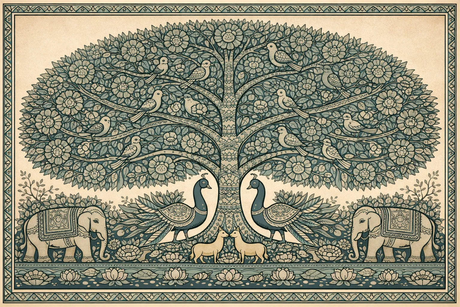 Mithila painting of nature