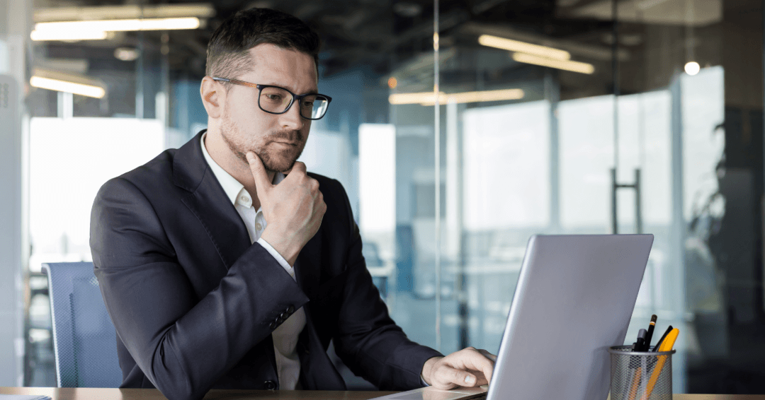Person looking at a financial dashboard