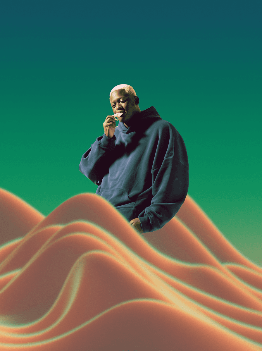 Black male model in styled background