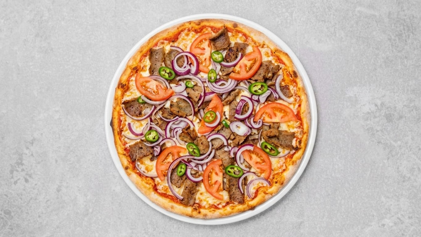 Kebab pizza