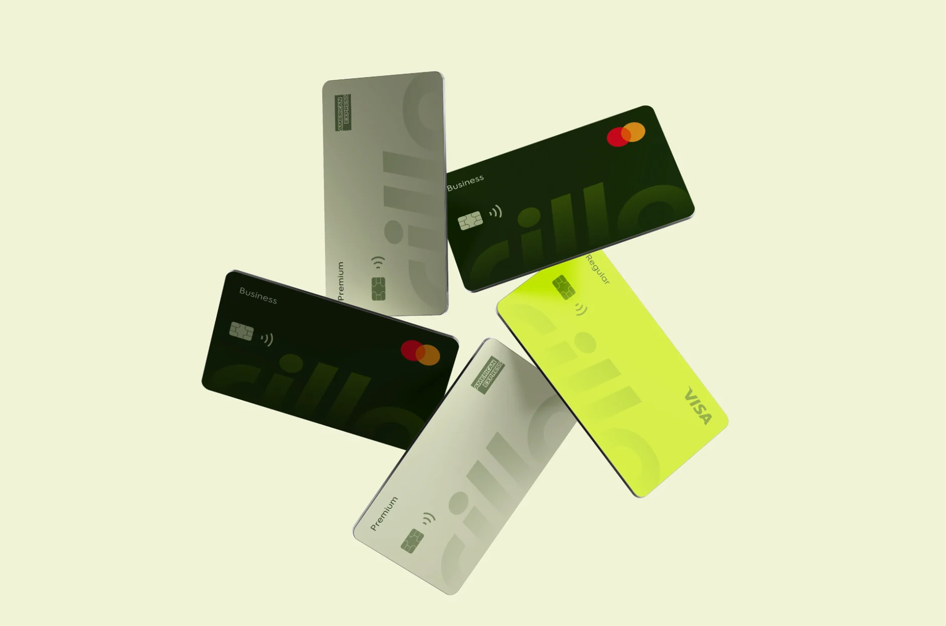 Regular, Premium and Business — one card family
