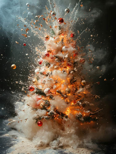 Expoloding Christmas card