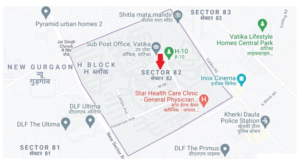 M3M Low Rise Floors Sector 82 location map