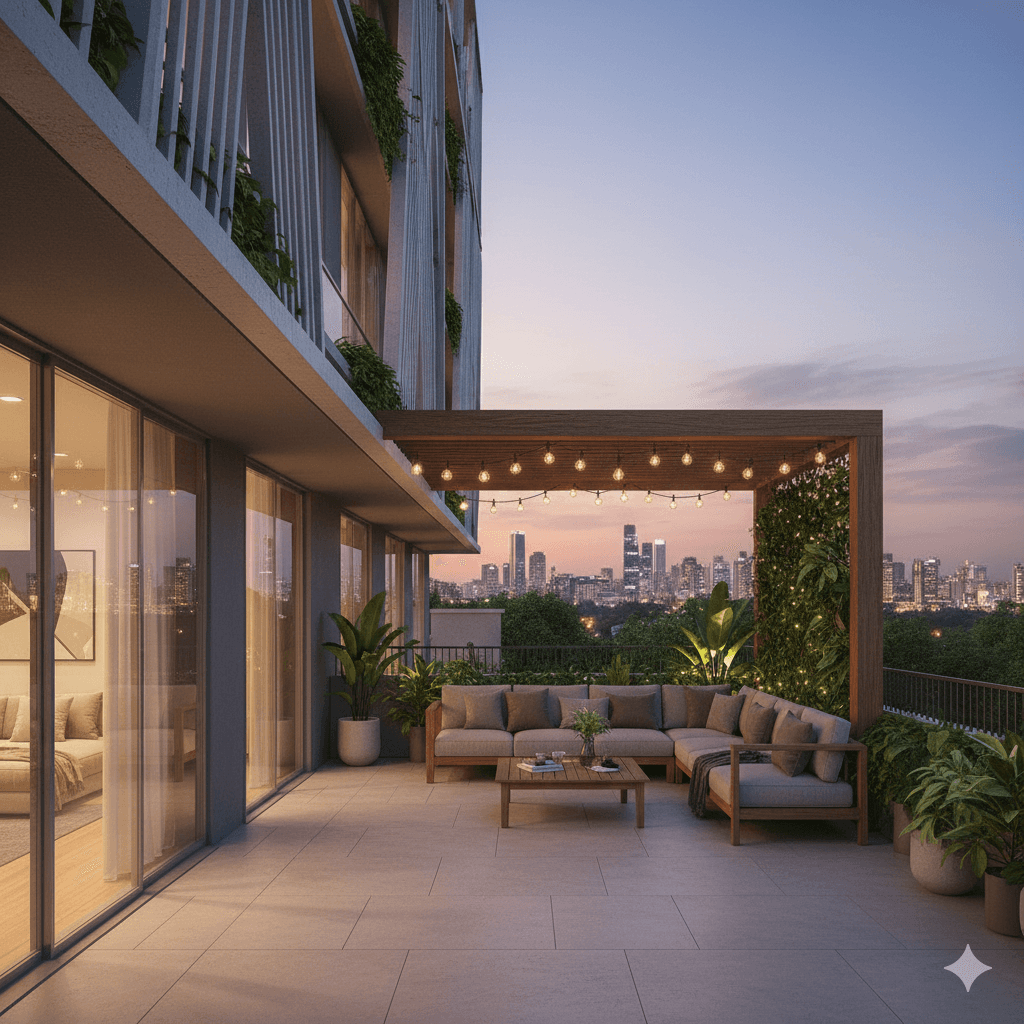 Exclusive private patio or terrace area at Smart World homes, Sector 108