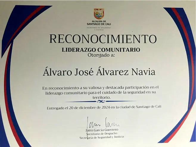 Aso Oeste - Reconocimiento Seguridad Cali