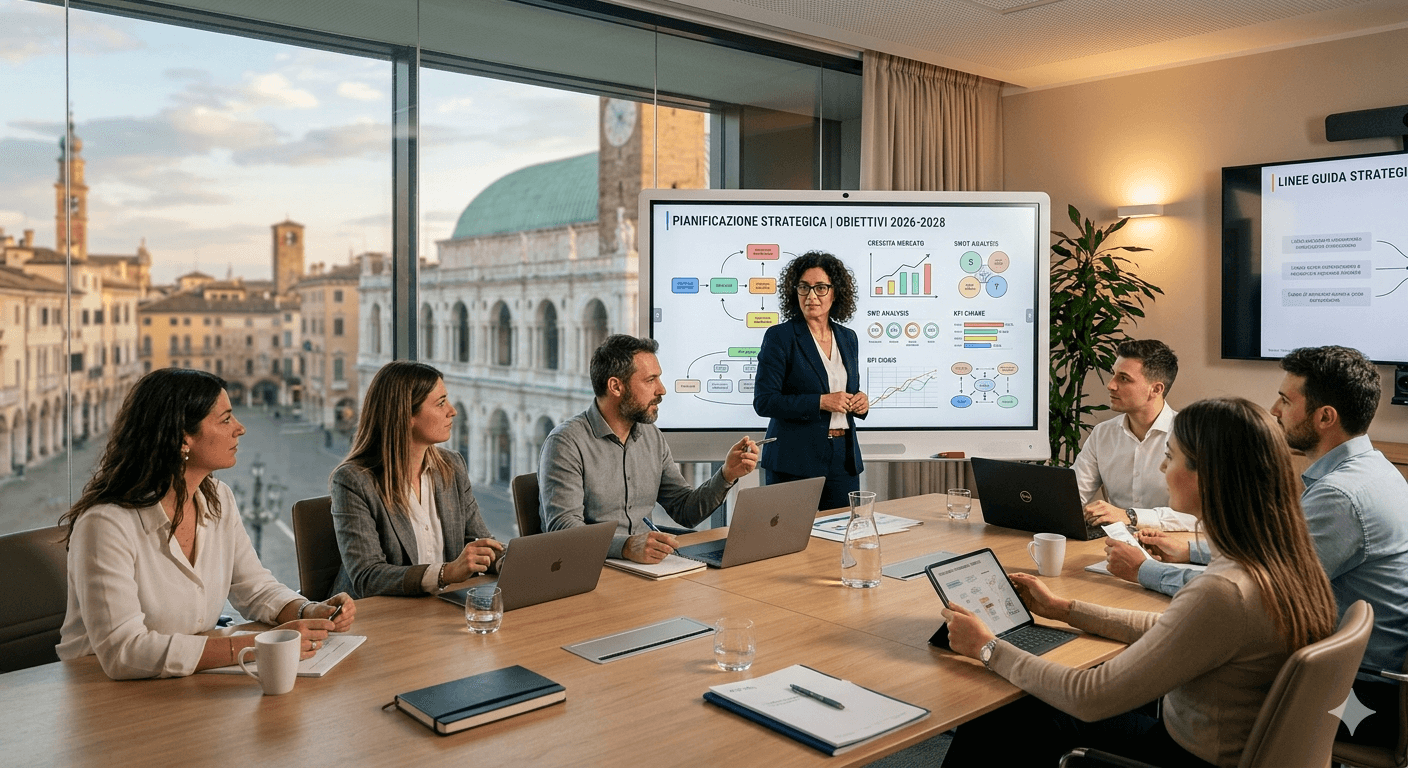 Business meeting e strategia di posizionamento