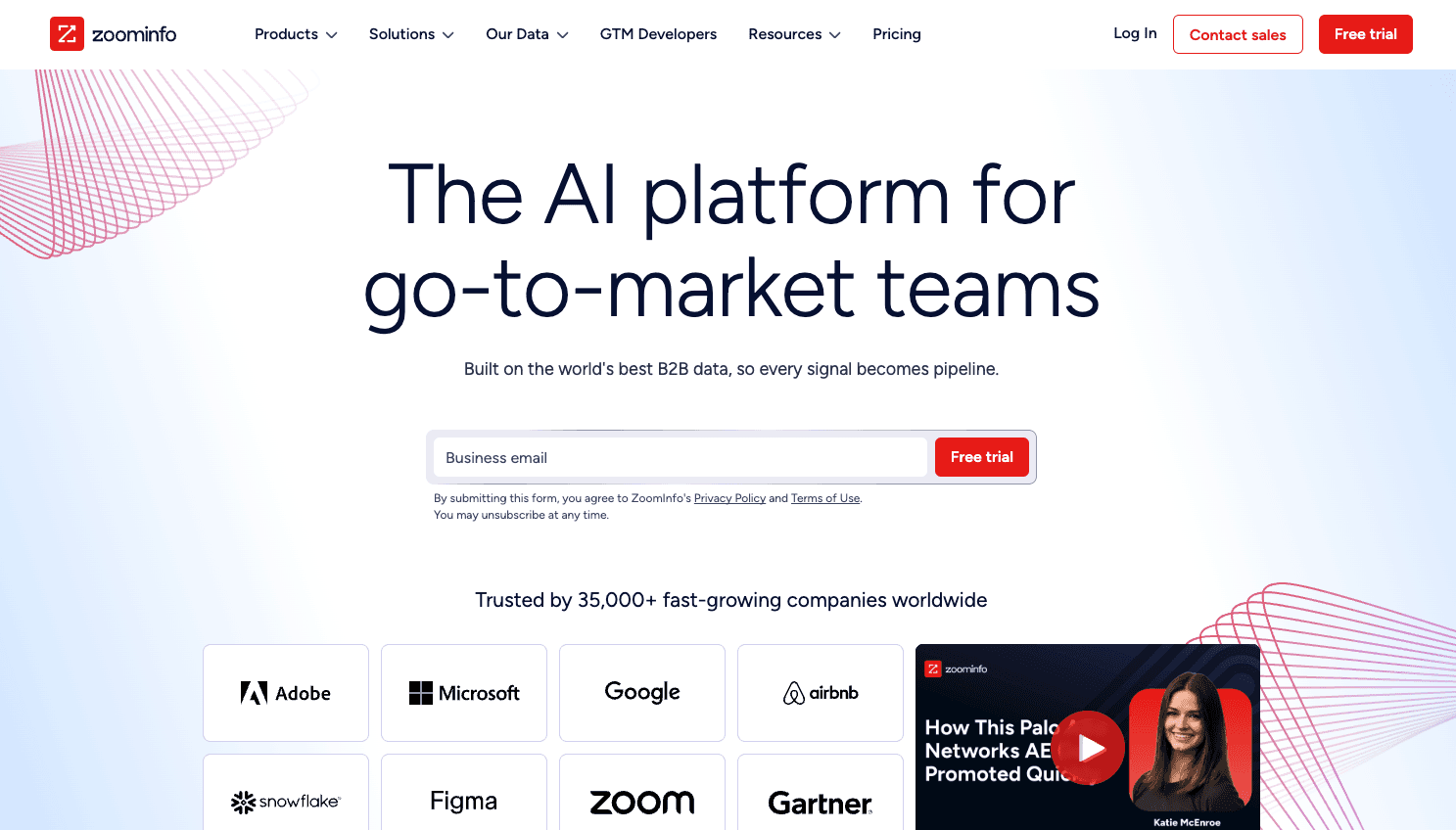 zoominfo home screen