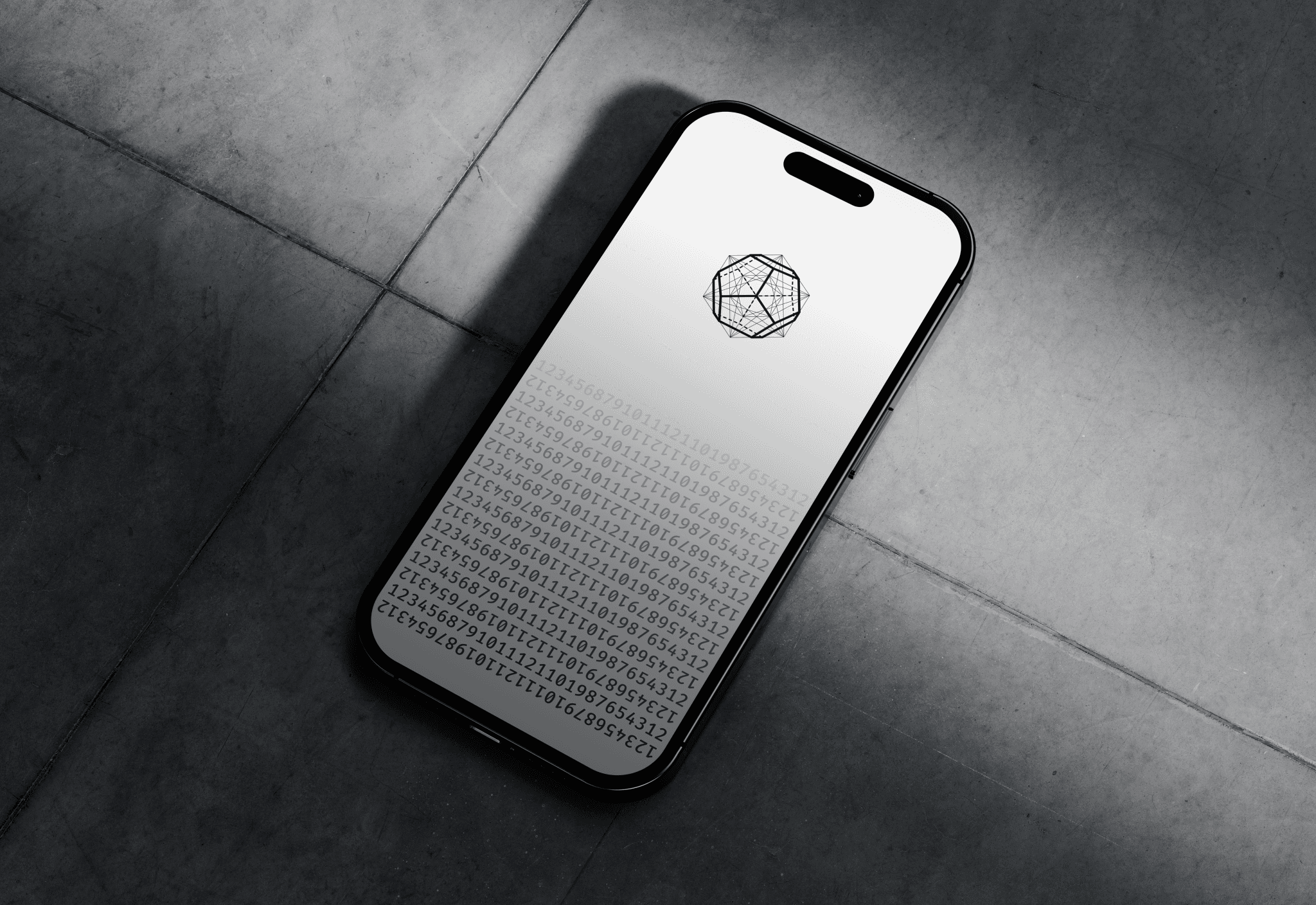 A mockup of an iPhone 14 featuring a Studio¹² brand page