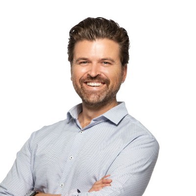 Portrait image of recently hired tech professional