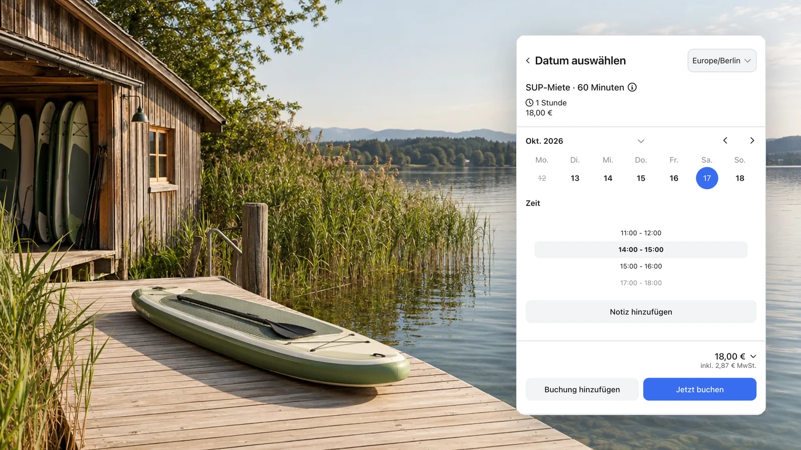 Echte anny Buchung eines SUP-Boards am 17. Oktober von 14 bis 15 Uhr für 18 €