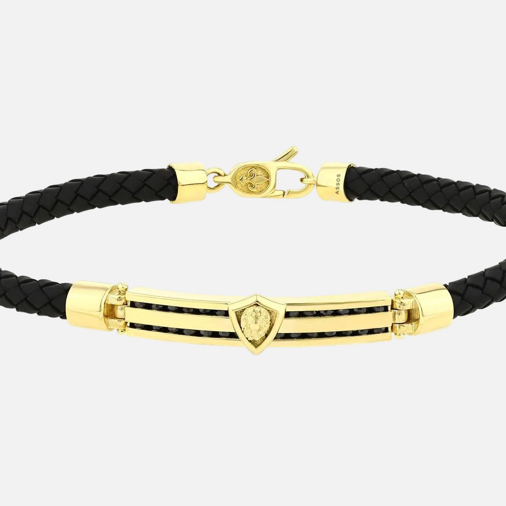 Assos 14 Ayar Altın Modern Tasarım Şık Erkek Bileklik